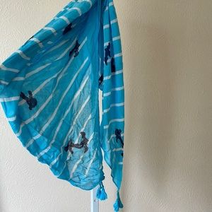 NWOT Sperry nautical stripe anchors soft square scarf